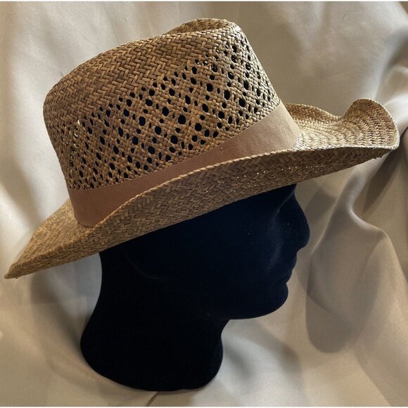 Ralph Lauren LRL Women's Straw Hat One Size Brown Bow NEW Beach Tropical Pool - Picture 3 of 7